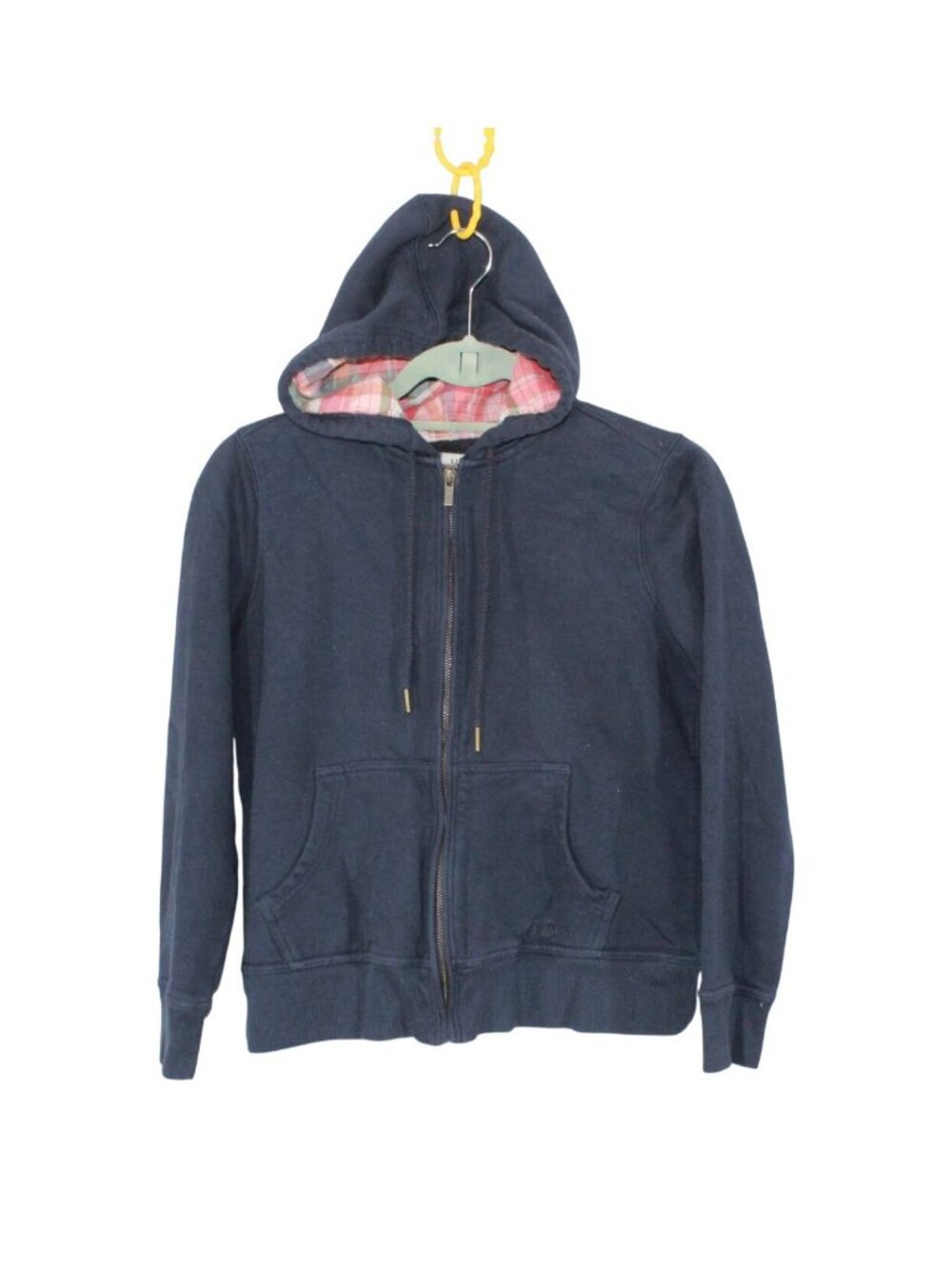 LL Bean 1912 Sweatshirt Flannel Lined Hoodie Navy Casual Layering XS Pet